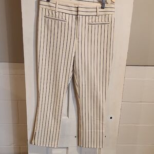 Anthropologie Cream and Blue Striped Men's Dress Pants